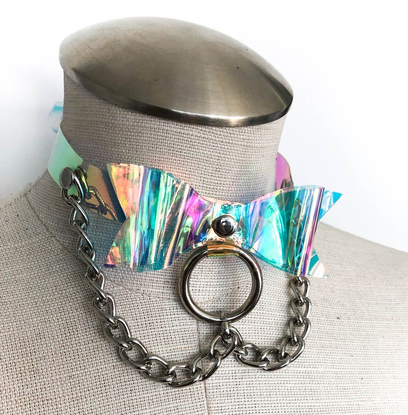 Iridescent Sassy Space Kitten Choker Necklace