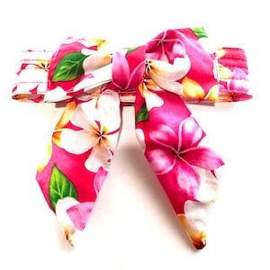 Floral Bowtie Dog Collar Bandana: Handmade Hawaiian Pet Accessory