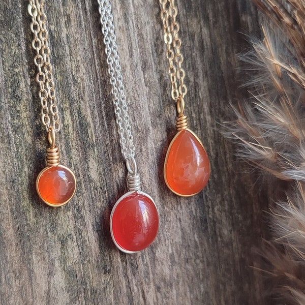 Collier cornaline personnalisé / collier agate orange / collier en cristal de guérison