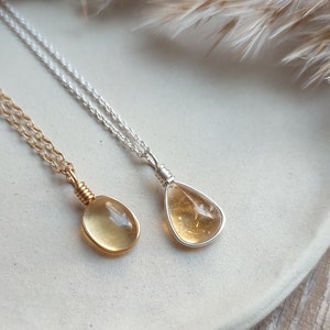 Customized Citrine Quartz necklace / natural stone / healing crystal image 1