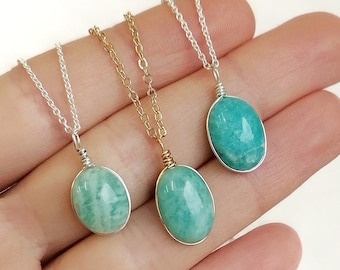 Customized Amazonite necklace / gemstone necklace / turquoise necklace / crystal necklace