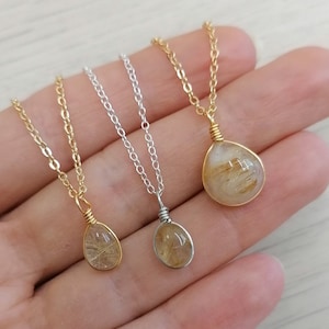 Customized Rutilated Quartz necklace / gemstone necklace / crystal necklace / rutile quartz pendant image 1