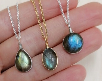 Medium/Large Labradorite necklace (customized) / crystal necklace / spiritual jewelry