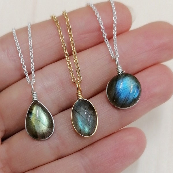 Medium/Large Labradorite necklace (customized) / crystal necklace / spiritual jewelry