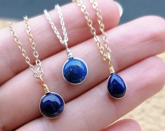 Custom Lapis Lazuli necklace / natural stone pendant / blue gemstone necklace / customized crystal jewelry