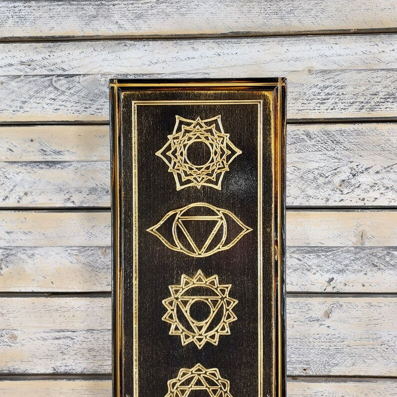 Handmade Wood Carved Chakra Art, Yoga Meditation Decor - Etsy