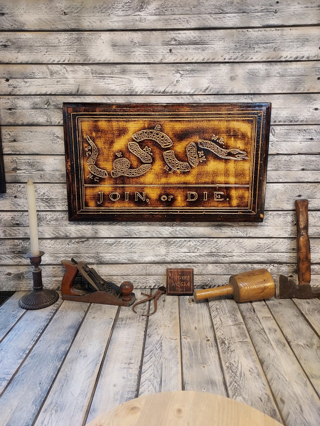 Join or Die Wood Carved Snake, Americana Wall Decor (21x12.5) - Etsy