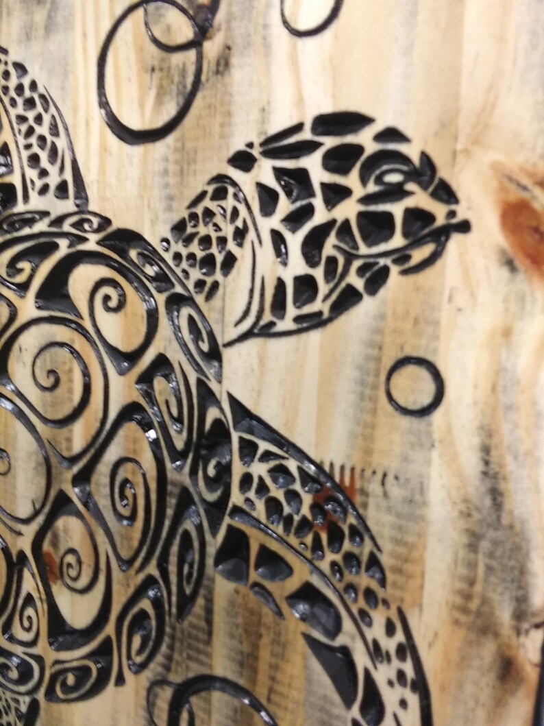 Sea Turtle Wood Carving Beach House Decor Sea Life Art - Etsy