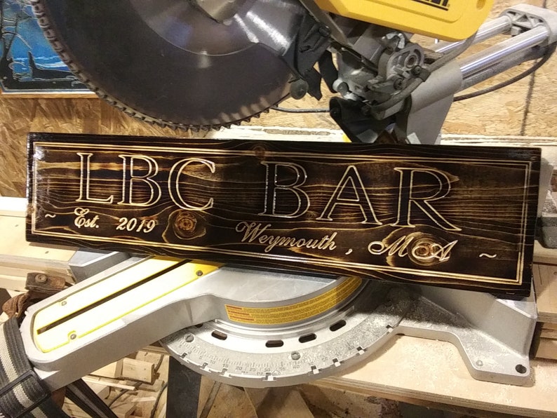 Custom Bar Sign Personalize Bar Sign Shamrock Optional CNC Etsy