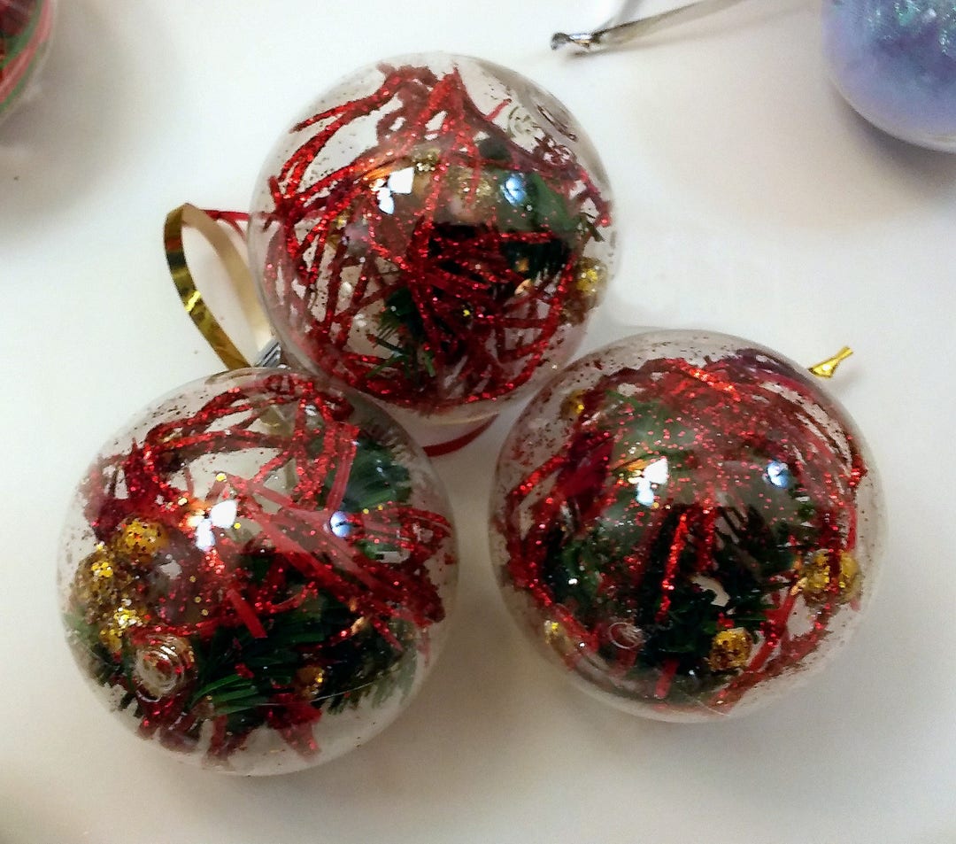 Unbreakable Christmas Tree Ornaments Plastic Handdecorated Etsy