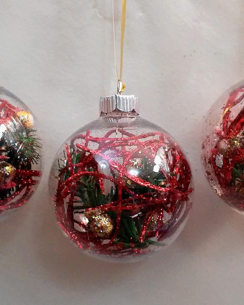 Unbreakable Christmas Tree Ornaments Plastic Handdecorated Etsy