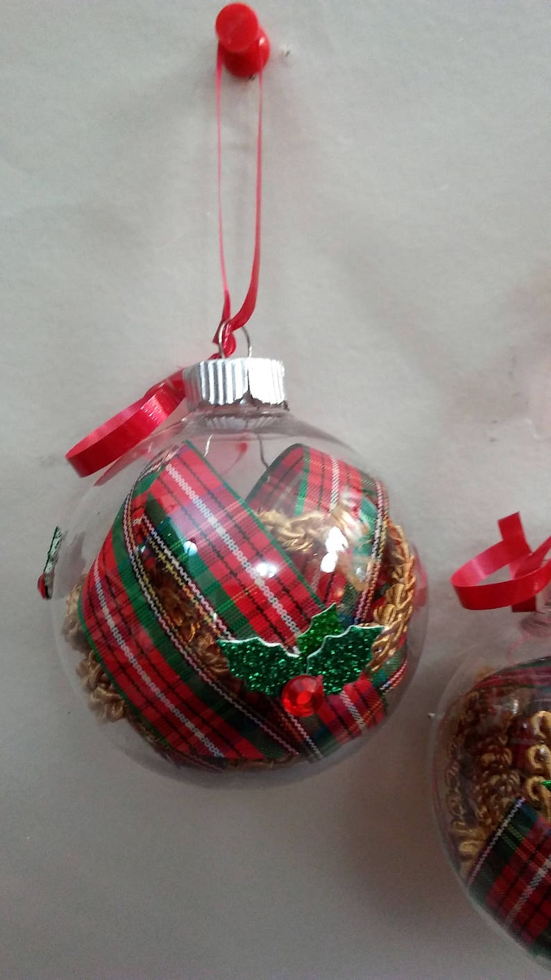 Unbreakable Christmas Tree Ornaments Plastic Handdecorated Etsy