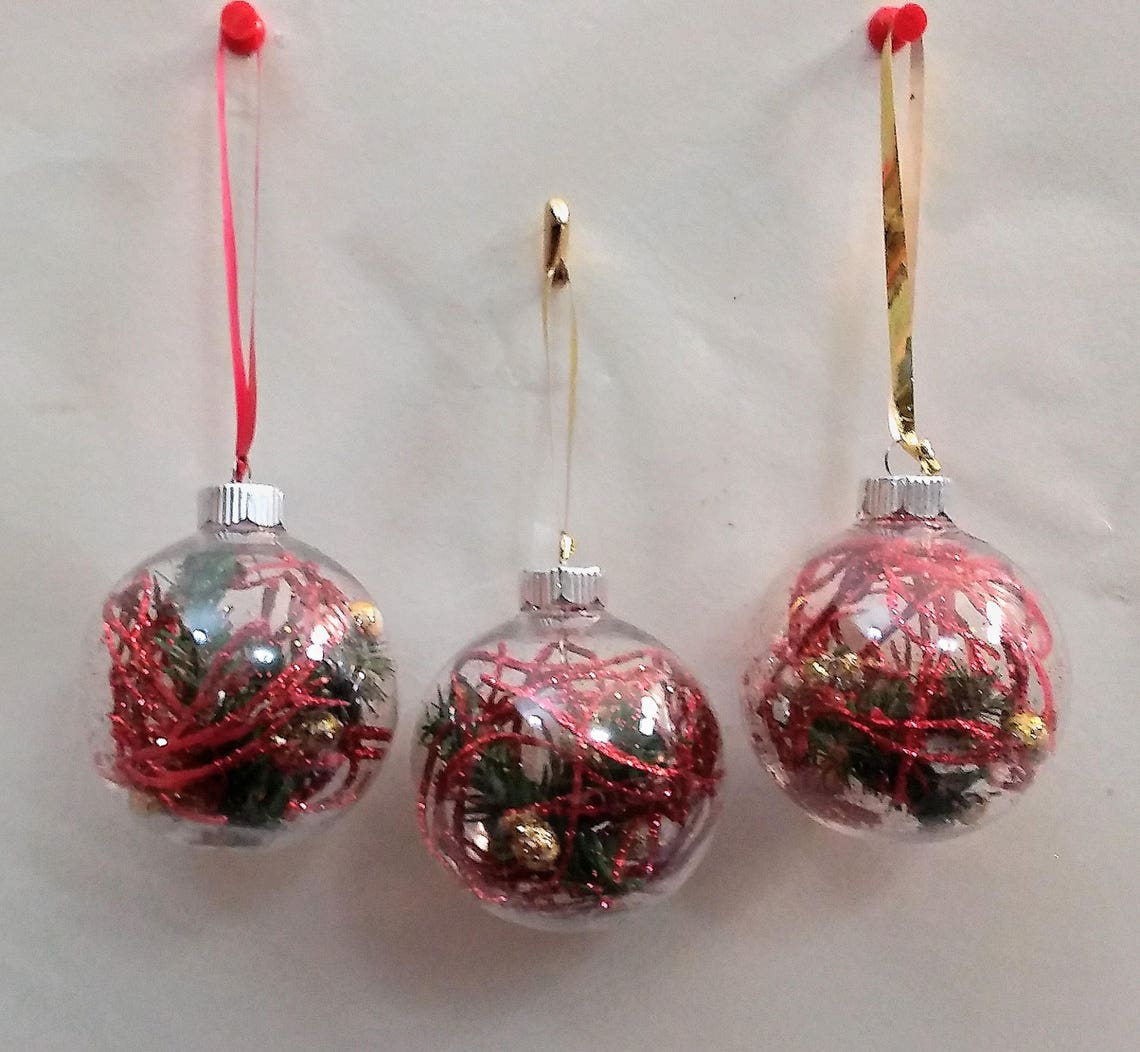 Unbreakable Christmas Tree Ornaments Plastic Handdecorated Etsy