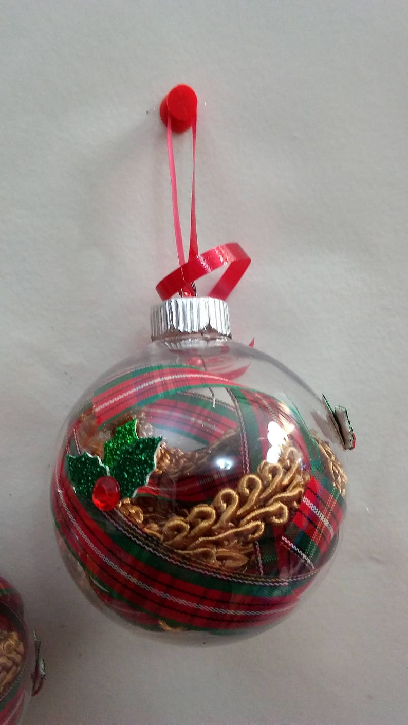 Unbreakable Christmas Tree Ornaments Plastic Handdecorated Etsy