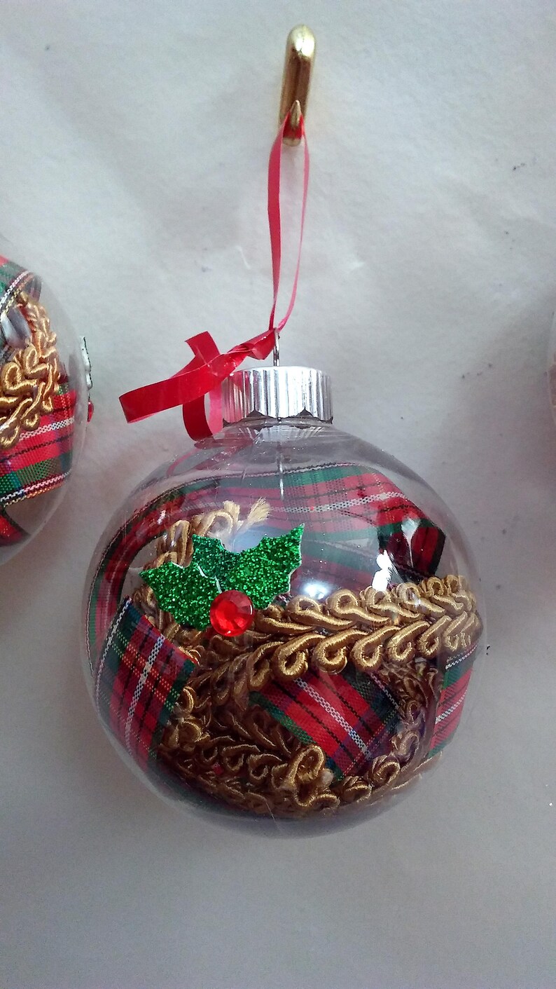 Unbreakable Christmas Tree Ornaments Plastic Handdecorated Etsy