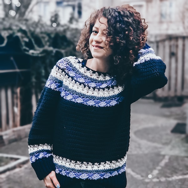 Patron Crochet//Pull Flocon de Neige