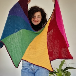 Crochet Pattern//Wrap Me In Rainbow Shawl