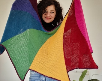 Crochet Pattern//Wrap Me In Rainbow Shawl