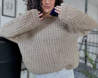 Ameri　CROCHET LONG KNIT Lace Halcyon Sweater Knitting Pattern With Video Tutorial