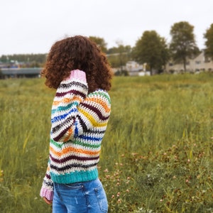 Crochet Pattern//Color Bomb Sweater