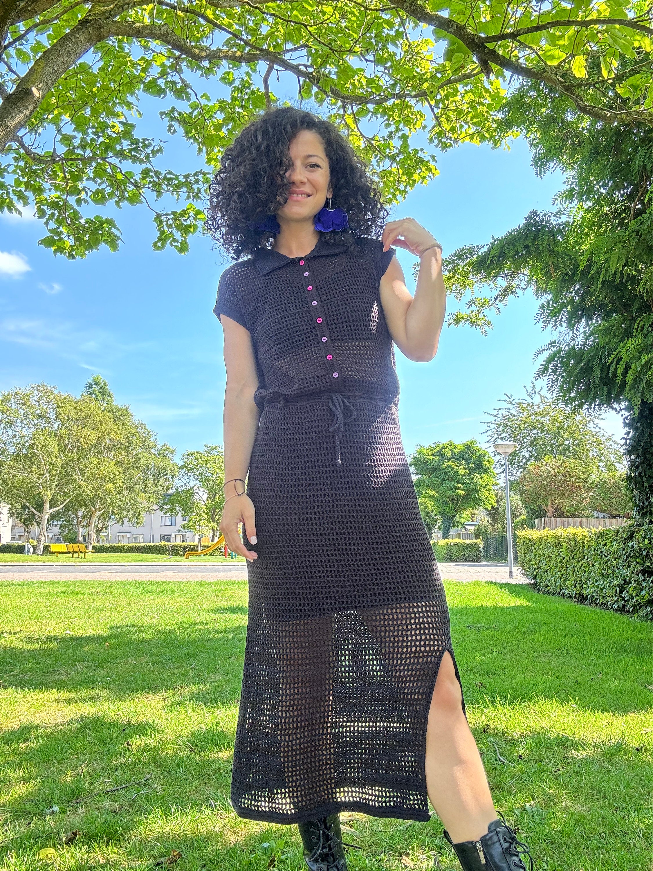 sunset crochet dress retrofete Candice Crochet Dress in Sunset Ombre