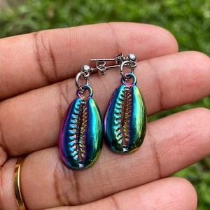 Rainbow Seashell earrings