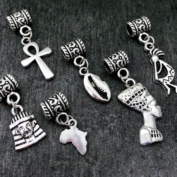 6 Stück kleine Sisterlocks, kleine Dreadlock Schmuck, Haarschmuck, Ethno, Afrika, Ägyptisch, Dreadschmuck Set