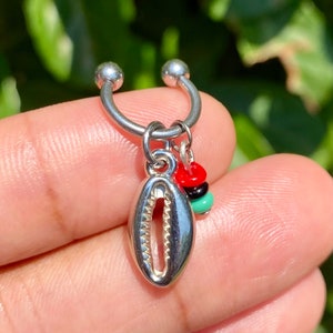 Cowrie seashell cartilage, helix, conch, earlobe earring