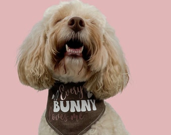 Easter Dog Bandana with Every Bunny Loves me slogan