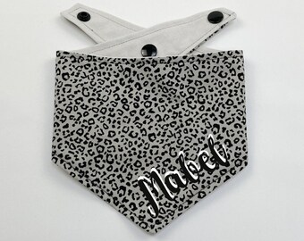 Silver Grey Animal Print Dog Bandana