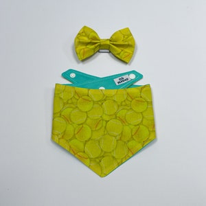 Vibrant yellow ball Dog Bow Tie / tennis / ball fan / ball boy / ball girl image 7