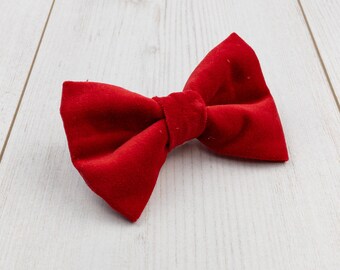 Luxury Red Velvet Dog Bow Tie