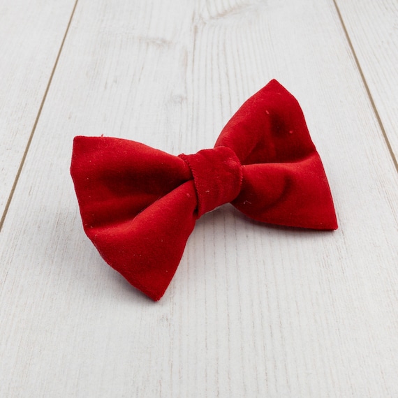 Luxury Red Velvet Dog Bow Tie Etsy