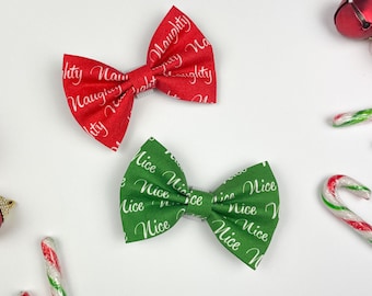 Naughty or Nice Christmas Dog Bow Tie