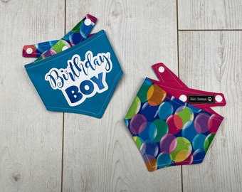 Birthday Boy dog bandana with balloons fabric / birthday boy / dog gift