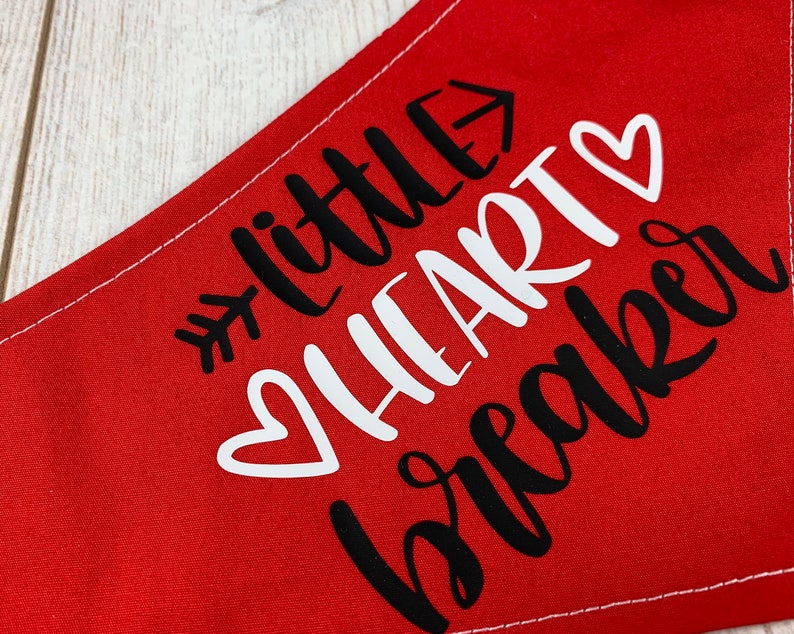 Double sided Little Heart Breaker Valentines Dog Bandana image 10