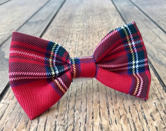 Red Tartan Dog Bow Tie