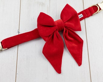 Luxury Red Velvet Sailor Bow