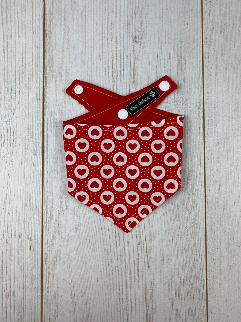 Double sided Little Heart Breaker Valentines Dog Bandana image 3