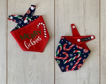 Merry Lickmas double sided Christmas dog Bandana