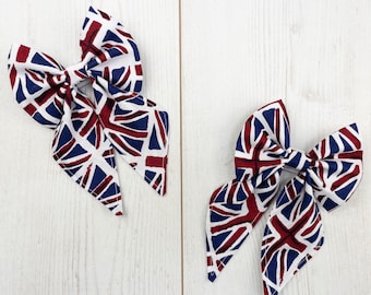 Union Jack Dog Sailor Bow