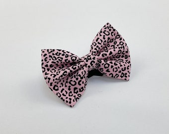 Pink Leopard Print Dog Bow Tie