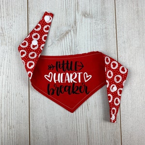 Double sided Little Heart Breaker Valentines Dog Bandana image 8