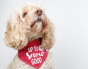 Personalised Up To Snow Good Christmas Dog Bandana