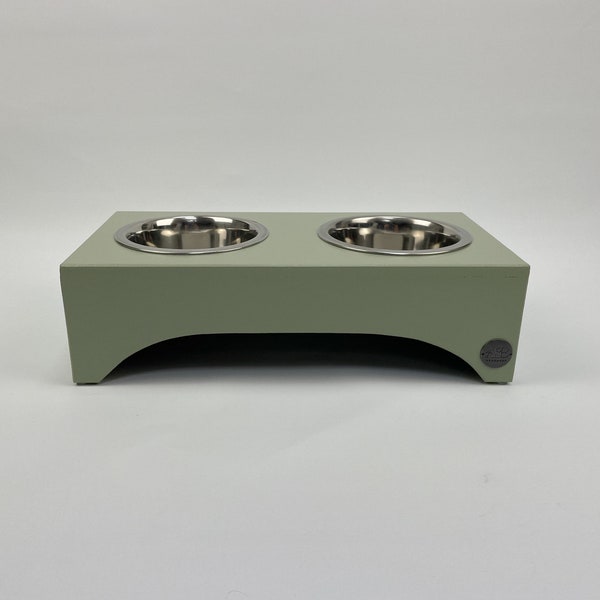 Small Double Bowl Raised Pet Feeding Stand