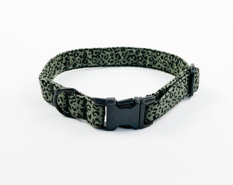 Khaki Leopard Print Dog Collar