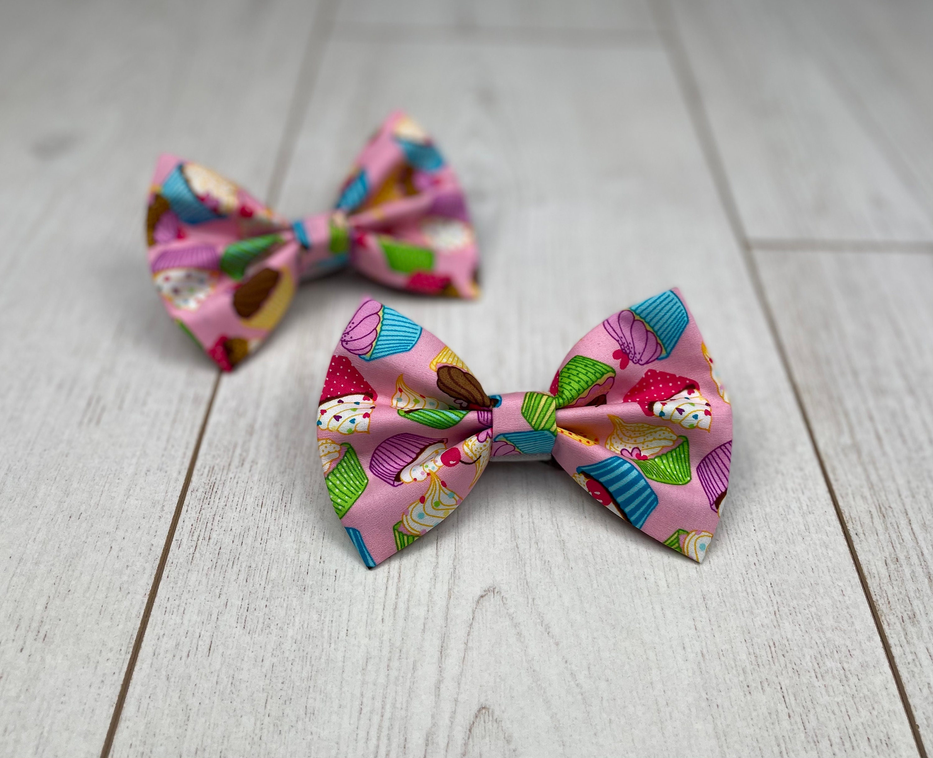 Pink Birthday Dog Bow Tie pink pup cakes pretty dog bow