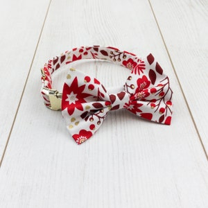 Red Floral Dog Bow Tie image 4