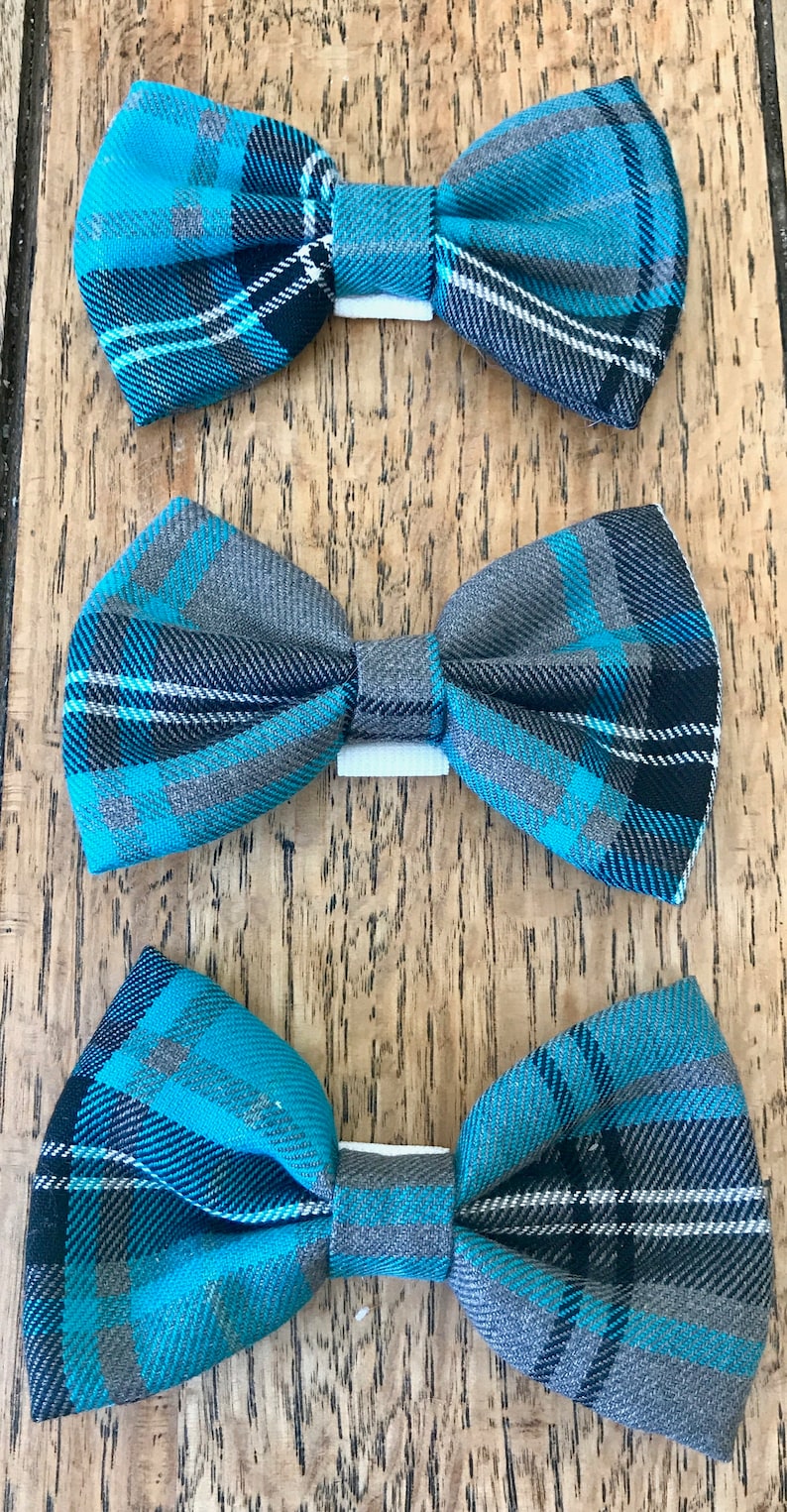 Handmade Dog Bow Ties in Albies Signature Teal and Grey Tartan Etsy