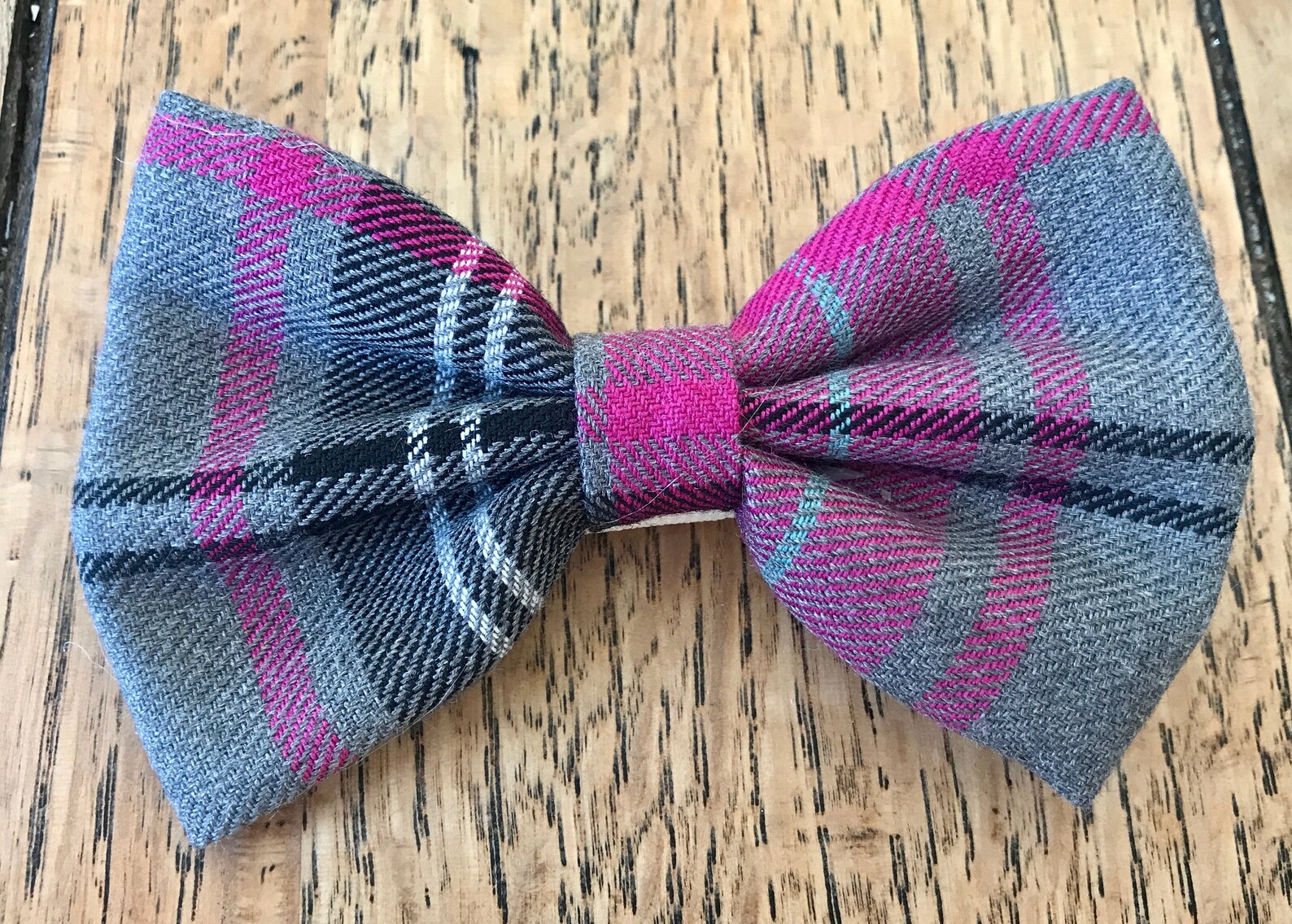 Handmade Dog Bow Ties in Albies Signature Pink and Grey Tartan Etsy UK